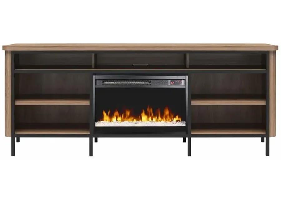 Danton Brown 75" Electric Fireplace TV Stand