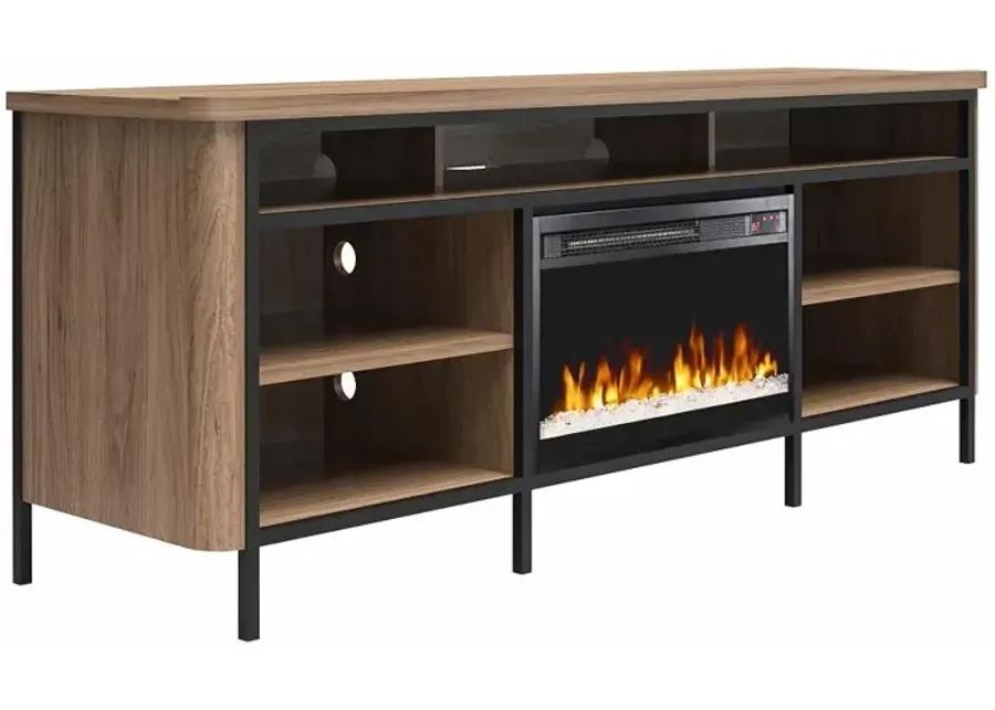 Danton Brown 75" Electric Fireplace TV Stand