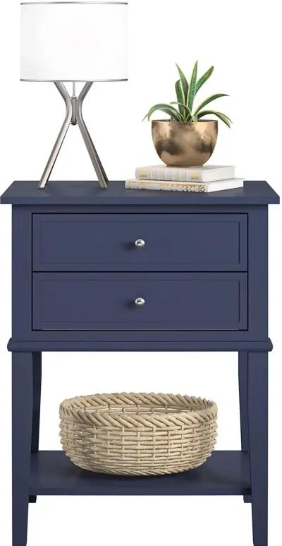 Franklin Navy Accent Table with 2 Drawers