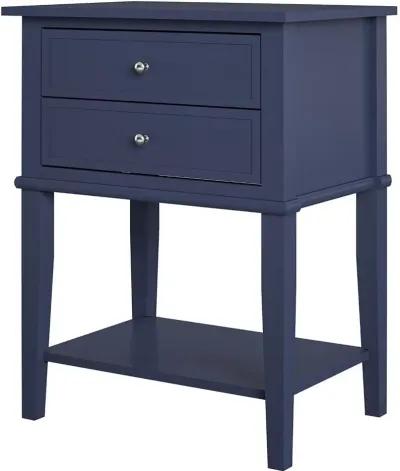 Franklin Navy Accent Table with 2 Drawers