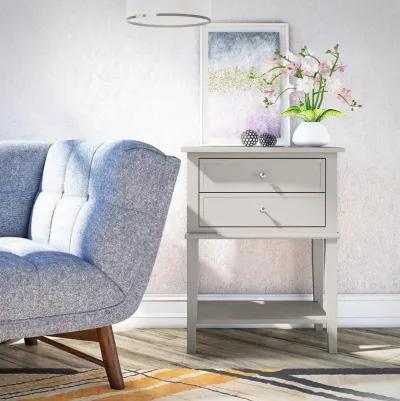 Franklin Taupe Accent Table with 2 Drawers