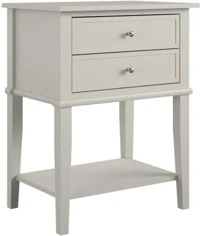 Franklin Taupe Accent Table with 2 Drawers