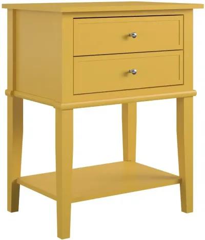 Franklin Mustard Yellow Accent Table with 2 Drawers