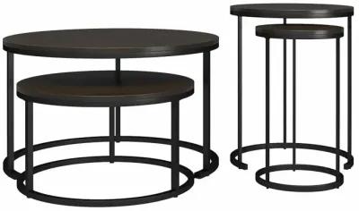 Camdale Espresso 4-Piece Nesting Coffee and End Table Bundle