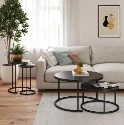 Camdale Espresso 4-Piece Nesting Coffee and End Table Bundle