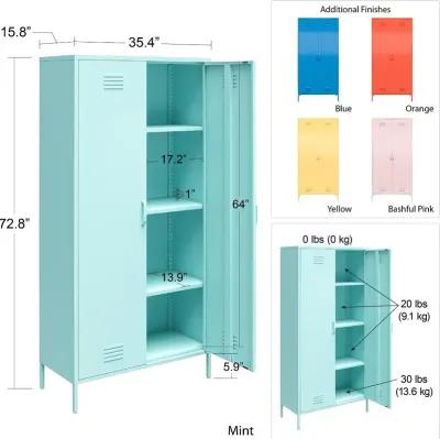 Cache Mint Tall 2 Door Metal Locker Cabinet