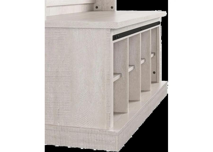 Knox County White Entryway Bench with Hall Tree