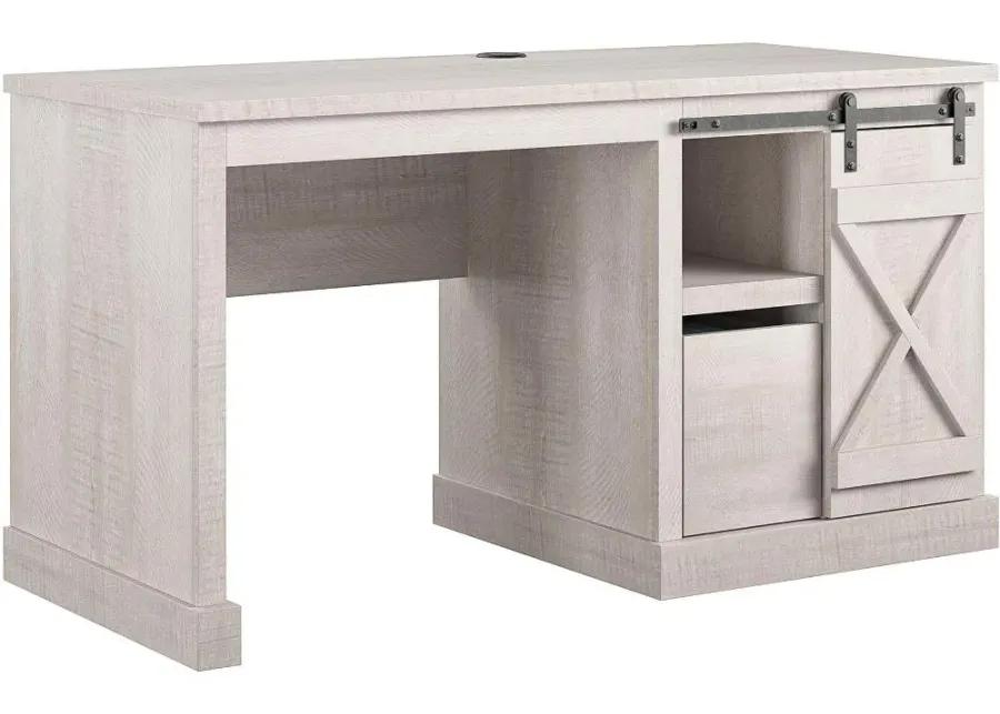 Knox County White Single Pedestal Computer Desk