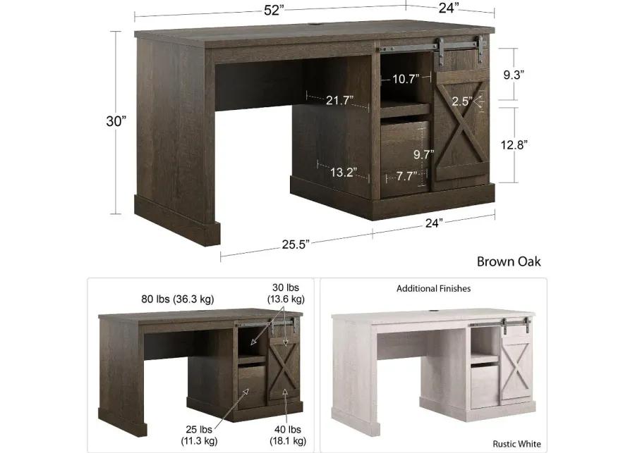 Knox County White Single Pedestal Computer Desk