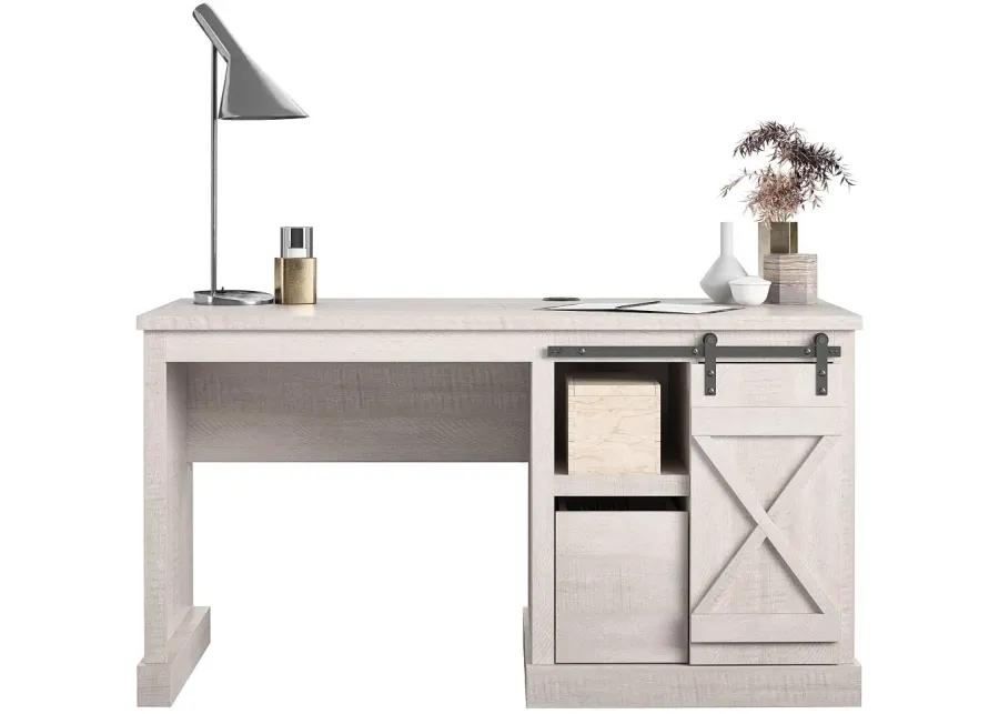 Knox County White Single Pedestal Computer Desk