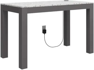 Astor Gray Desk with Wireless Charger