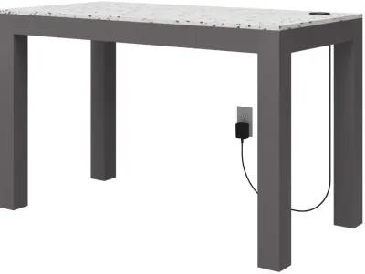 Astor Gray Desk with Wireless Charger