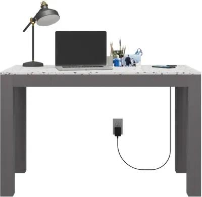 Astor Gray Desk with Wireless Charger