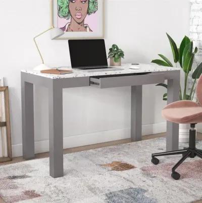 Astor Gray Desk with Wireless Charger