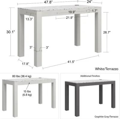 Astor Gray Desk with Wireless Charger