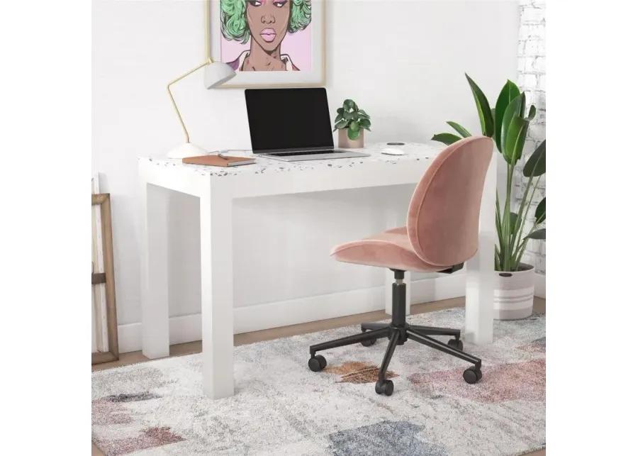 Astor White Desk with Wireless Charger