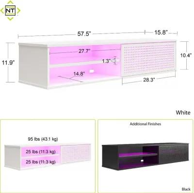 Glitch White 60" Floating TV Stand