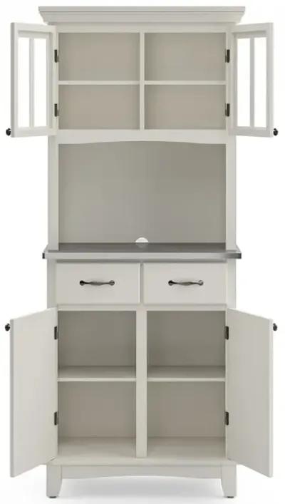 Homestyles Off-White and stainless steel top Buffet with Hutch