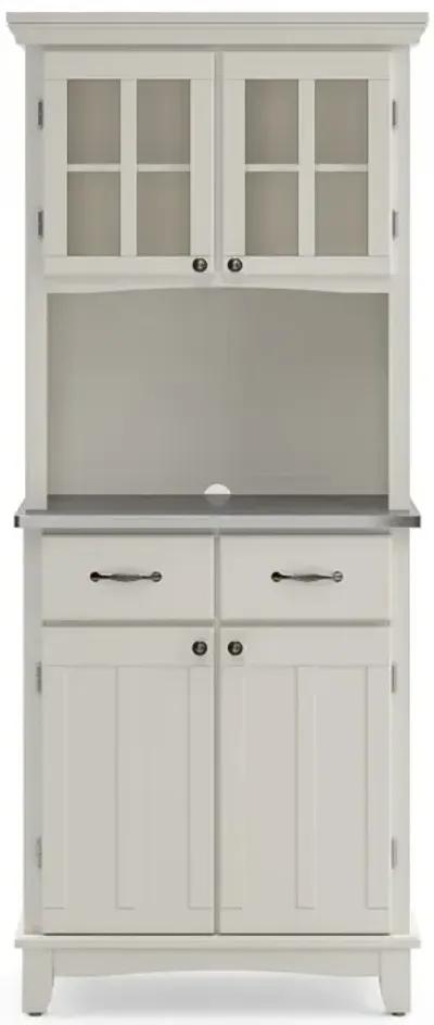 Homestyles Off-White and stainless steel top Buffet with Hutch