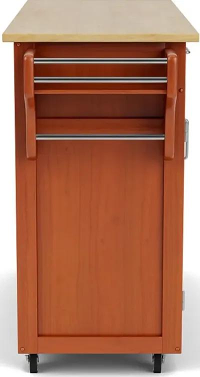 Create-A-Cart Brown Kitchen Cart with Hardwood Top