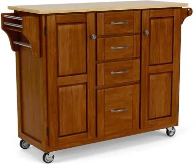 Create-A-Cart Dark Brown Kitchen Cart with Four Drawers