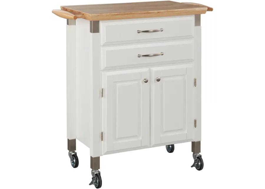 Dolly Madison Small Off-White Kitchen Rolling Cart