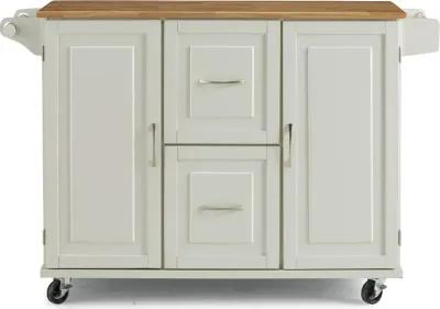 Dolly Madison Off-White Kitchen Cart with Drop Leaf