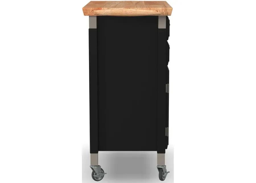 Dolly Madison Small Black Kitchen Rolling Cart