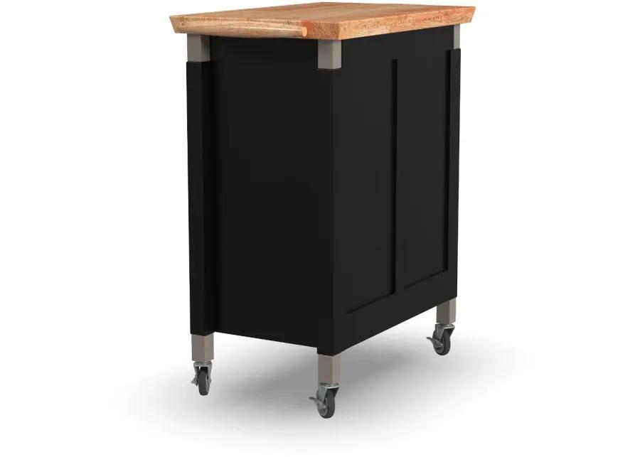 Dolly Madison Small Black Kitchen Rolling Cart