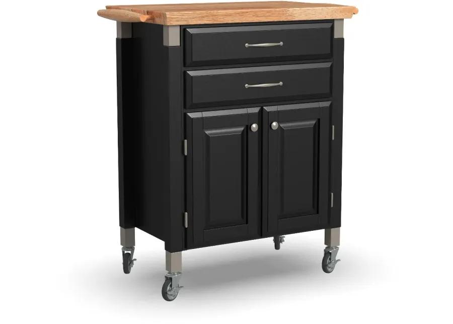 Dolly Madison Small Black Kitchen Rolling Cart