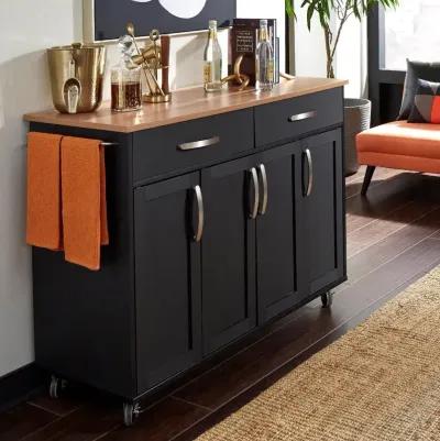 Ella Black Kitchen Cart