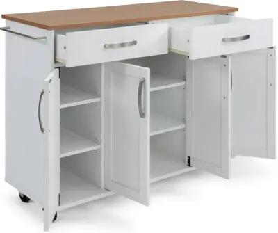 Ella White Kitchen Cart