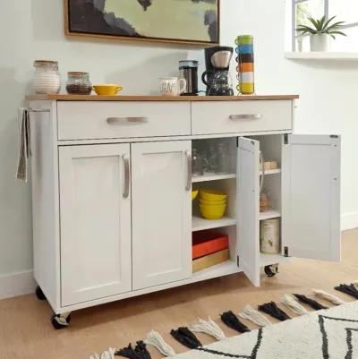 Ella White Kitchen Cart