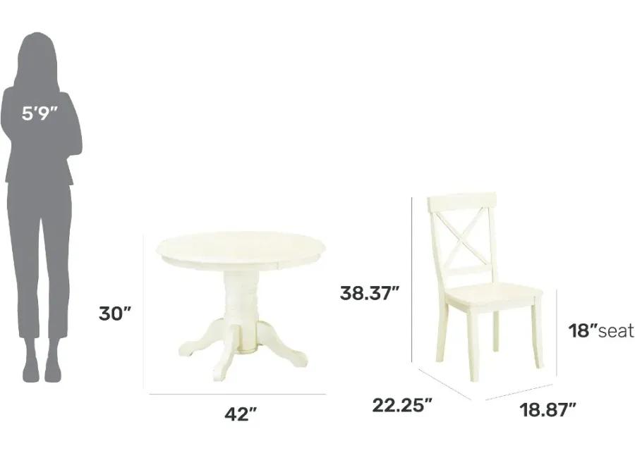 Warwick Off-White 5 Piece Dining Room Set