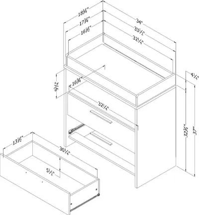 Cookie White Changing Table - South Shore