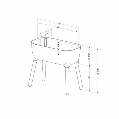 Dalya White Raised Planter - South Shore