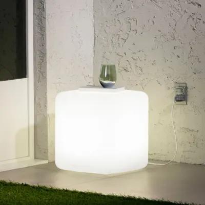 Dalya White Lighted Side Table - South Shore