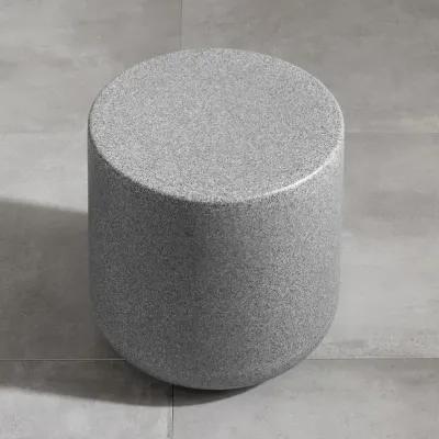 Dalya Mottled Gray Round Outdoor Side Table - South Shore