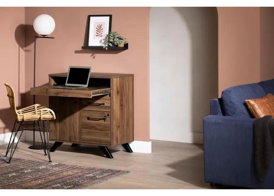 Flam Dark Brown Multi-Function Secretary Desk