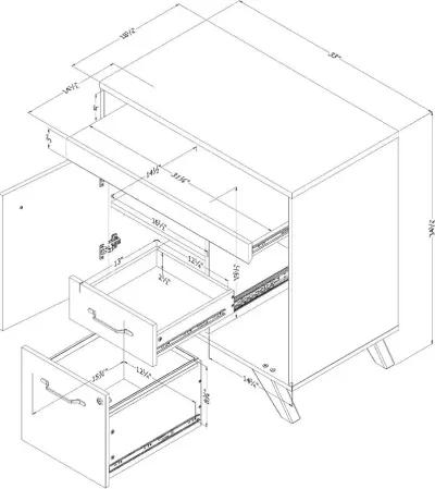 Flam Dark Brown Multi-Function Secretary Desk