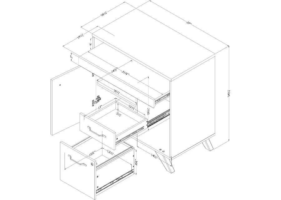 Flam Dark Brown Multi-Function Secretary Desk