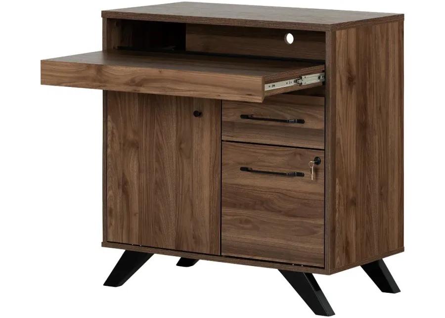 Flam Dark Brown Multi-Function Secretary Desk