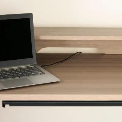 Majyta Light Brown Adjustable Height Standing Desk with Built In...