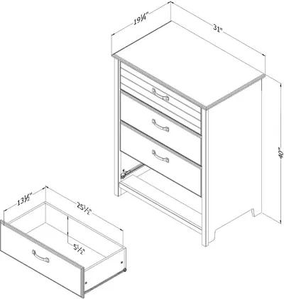 Ulysses Gray Oak 4-Drawer Chest - South Shore