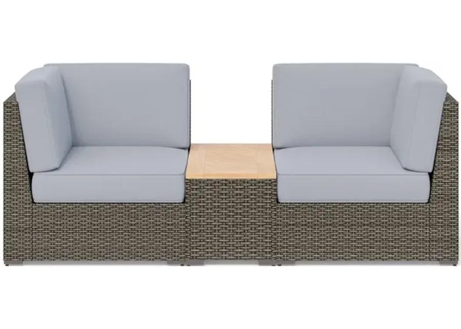 Boca Raton Gray Outdoor 3 Piece Set with Storage Table