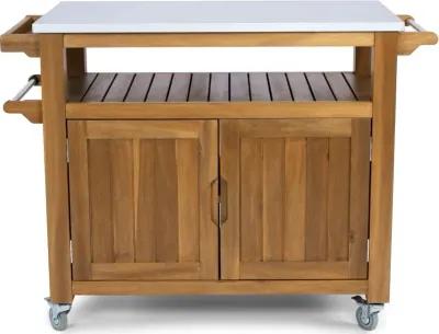 Maho Brown Outdoor Cart with Double Doors