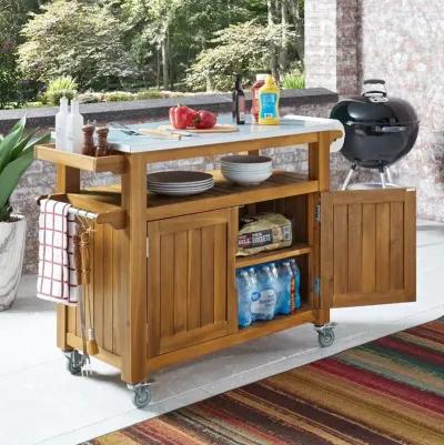 Maho Brown Outdoor Cart with Double Doors