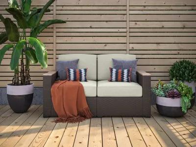 Palm Springs Brown Outdoor Loveseat