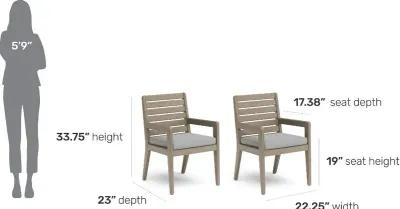 Sustain Brown Outdoor Dining Armchair set of Two