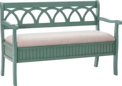 Winslett Teal Storage Bench